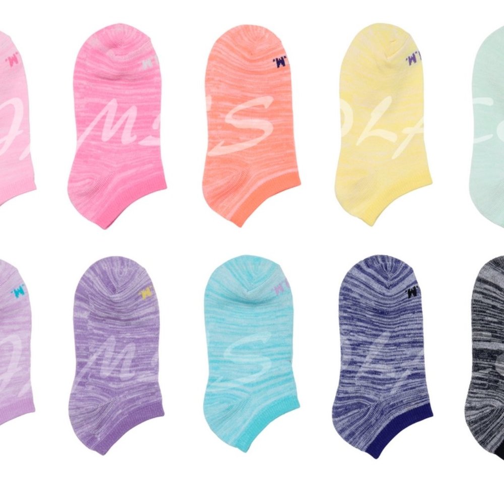 20 Pairs Girls Size 10-4 Shoe BUM Socks No Show Lightweight